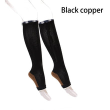 Load image into Gallery viewer, New Compression Socks Men Women Support Knee Zipper Socks Female Open Toe Thin Anti-Fatigue Stretchy Sox High Socks Unisex