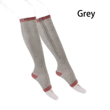 Load image into Gallery viewer, New Compression Socks Men Women Support Knee Zipper Socks Female Open Toe Thin Anti-Fatigue Stretchy Sox High Socks Unisex
