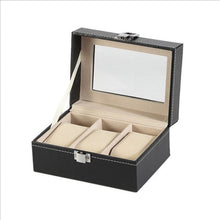 Load image into Gallery viewer, Leather Watch Box Black Men&#39;s Watch Storage Boxes Case With Window Jewelry Women Gift Case Fashion Display Jewelry Gift Holder