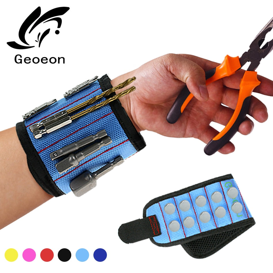 Polyester Super Strong Magnetic Wristband Portable Tool Bag Electrician Wrist Tool Belt Screws Nails Drill Bits A30