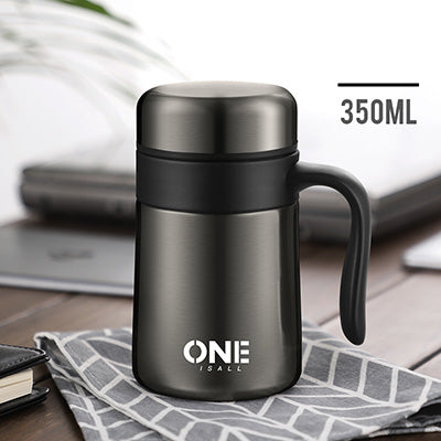 Thermos Cup Office Tea Bottle 304 Stainless Steel Business Vacuum Flask with Handle Thermal Insulate 400ML