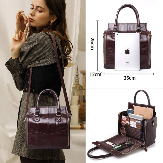 Cobbler Legend Multifunctional Large Genuine Leather Handbag Roomy Organizer Shoulder Crossbody Bag for Women 2019 Lady Tote