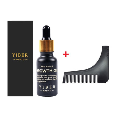 Men Beard Growth  Oil Kit Soften Hair Growth Nourishing Enhancer Beard Wax Balm Moustache Oil Leave-In Conditioner Beard Care