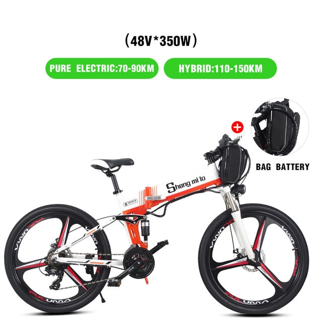 New Electric Bike 21 Speed 10AH 48V 350W 110KM Built-in Lithium battery E bike electric 26" Off road Electric bicycle Folding