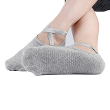 Load image into Gallery viewer, Yoga Socks for Extra Grip Yoga Socks Ballet Cross Straps Backless Pilates Socks Professional Non-Slip Sports Foot Boat Socks