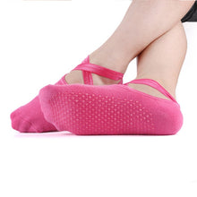 Load image into Gallery viewer, Yoga Socks for Extra Grip Yoga Socks Ballet Cross Straps Backless Pilates Socks Professional Non-Slip Sports Foot Boat Socks