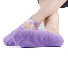 Load image into Gallery viewer, Yoga Socks for Extra Grip Yoga Socks Ballet Cross Straps Backless Pilates Socks Professional Non-Slip Sports Foot Boat Socks