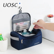 Load image into Gallery viewer, UOSC Men Hanging Cosmetic Bag Business Makeup Case Women Travel Make Up Zipper Organizer Storage Pouch Toiletry Wash Bath Kit
