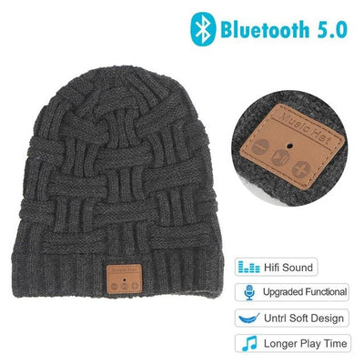 Upgraded Bluetooth 5.0 Beanie Wireless Headphone Beanie Music Hat Built-in HD Stereo Speaker For Winter Fitness Sports Warm Keep