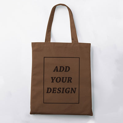 Custom Tote Bag Shopping Add Your Text Print Original Design White Zipper Unisex Fashion Travel Canvas Bags