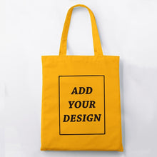 Load image into Gallery viewer, Custom Tote Bag Shopping Add Your Text Print Original Design White Zipper Unisex Fashion Travel Canvas Bags