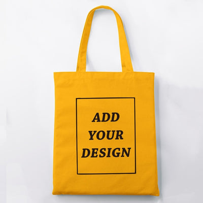 Custom Tote Bag Shopping Add Your Text Print Original Design White Zipper Unisex Fashion Travel Canvas Bags