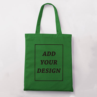 Custom Tote Bag Shopping Add Your Text Print Original Design White Zipper Unisex Fashion Travel Canvas Bags