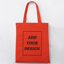 Load image into Gallery viewer, Custom Tote Bag Shopping Add Your Text Print Original Design White Zipper Unisex Fashion Travel Canvas Bags