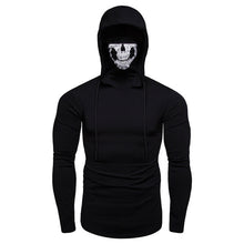 Load image into Gallery viewer, New men&#39;s stretch fitness men&#39;s ninja uniform hooded long-sleeved T-shirt call of duty skull mask high-quality long-sleeved