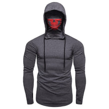 Load image into Gallery viewer, New men&#39;s stretch fitness men&#39;s ninja uniform hooded long-sleeved T-shirt call of duty skull mask high-quality long-sleeved