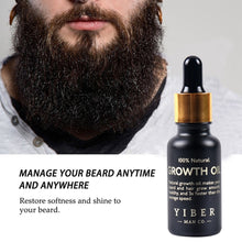 Load image into Gallery viewer, Men Beard Growth  Oil Kit Soften Hair Growth Nourishing Enhancer Beard Wax Balm Moustache Oil Leave-In Conditioner Beard Care