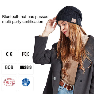 Newest Upgraded Bluetooth 5.0 Beanie Wireless Headphone Beanie Music Hat Built-in HD Stereo Speaker for Winter Fitness Sports