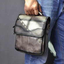 Load image into Gallery viewer, Quality Original Leather Male Casual Shoulder Messenger bag Cowhide Fashion Cross-body Bag 8&quot; Pad Tote Mochila Satchel bag 144