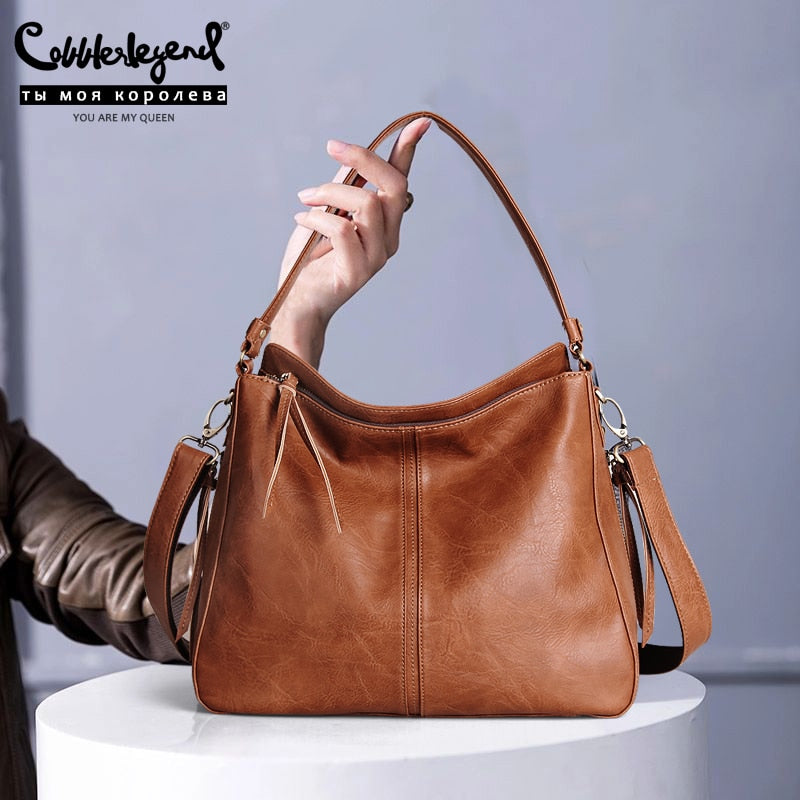 Cobbler Legend Vintage Handbags for Women Genuine Leather Shoulder Bag Female Crossbody Hobos Bag Ladies Tote 2019 Designer