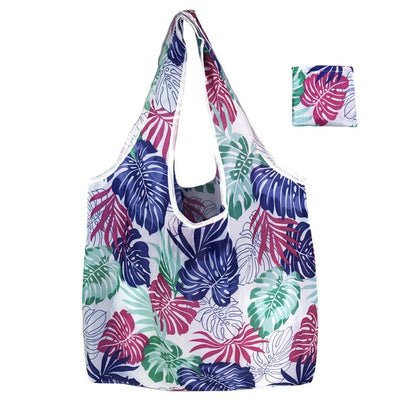 eTya Foldable Recycle Shopping Bag Women Travel Shoulder Grocery Bags Eco Reusable Floral Fruit Vegetable Storage Tote Handbag