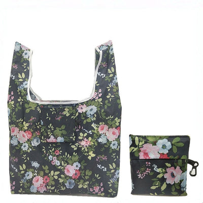 eTya Foldable Recycle Shopping Bag Women Travel Shoulder Grocery Bags Eco Reusable Floral Fruit Vegetable Storage Tote Handbag