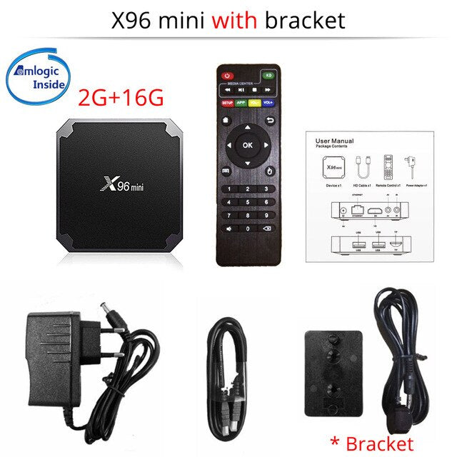 Touyinger X96 MINI Smart Android 7.1 TV BOX 2GB RAM 16GB Amlogic Quad Core support 4K Media Player 2.4GHz WiFi IPTV Set top box