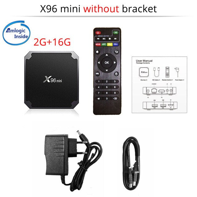 Touyinger X96 MINI Smart Android 7.1 TV BOX 2GB RAM 16GB Amlogic Quad Core support 4K Media Player 2.4GHz WiFi IPTV Set top box