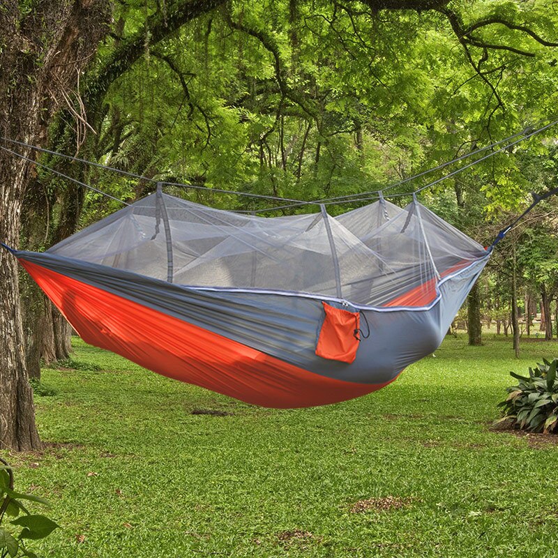 Double & Single Camping Hammock with Mosquito Net Bed Tent Portable Bed, 260*140CM