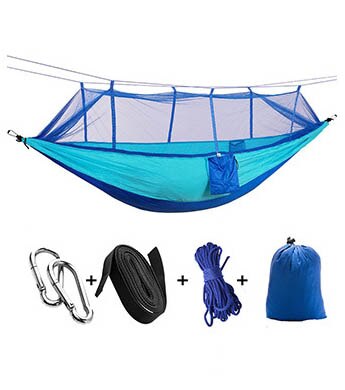 Double & Single Camping Hammock with Mosquito Net Bed Tent Portable Bed, 260*140CM