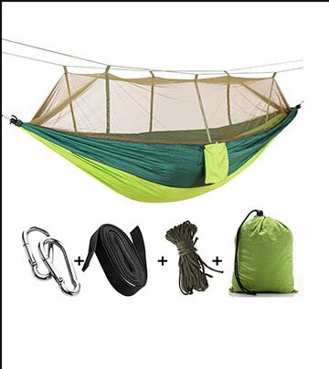 Double & Single Camping Hammock with Mosquito Net Bed Tent Portable Bed, 260*140CM