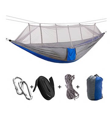 Double & Single Camping Hammock with Mosquito Net Bed Tent Portable Bed, 260*140CM