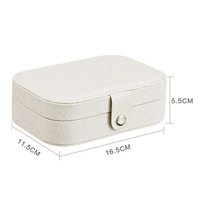 Jewelry Small Organizer Display Jewelry Box PU Leather Grids Jewelry Case Box Portable Travel Storage Necklace Earrings Box