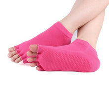 Load image into Gallery viewer, Yoga Socks Non-Slip Straps Barre with Grips for Toeless Half Toe Socks Socks Pilates Ballet Pure Barefoot Workout Quick-Dry