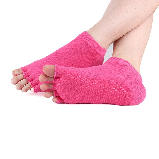 Yoga Socks Non-Slip Straps Barre with Grips for Toeless Half Toe Socks Socks Pilates Ballet Pure Barefoot Workout Quick-Dry