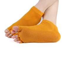 Load image into Gallery viewer, Yoga Socks Non-Slip Straps Barre with Grips for Toeless Half Toe Socks Socks Pilates Ballet Pure Barefoot Workout Quick-Dry