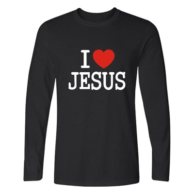 I Love Jesus Christian Long Sleeve T Shirt Men Funny Black Fashion Tshirt Men Brand Casual High Quality Tee Shirt Men Cotton 4XL