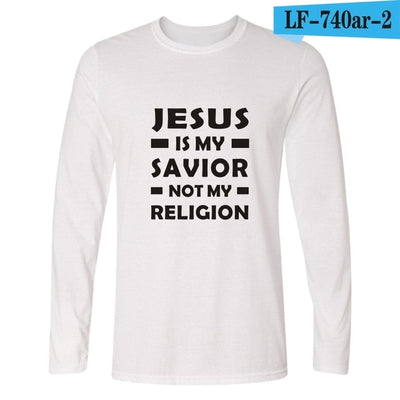 I Love Jesus Christian Long Sleeve T Shirt Men Funny Black Fashion Tshirt Men Brand Casual High Quality Tee Shirt Men Cotton 4XL