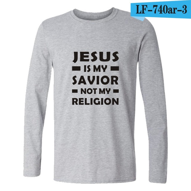 I Love Jesus Christian Long Sleeve T Shirt Men Funny Black Fashion Tshirt Men Brand Casual High Quality Tee Shirt Men Cotton 4XL