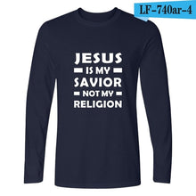 Load image into Gallery viewer, I Love Jesus Christian Long Sleeve T Shirt Men Funny Black Fashion Tshirt Men Brand Casual High Quality Tee Shirt Men Cotton 4XL