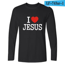 Load image into Gallery viewer, I Love Jesus Christian Long Sleeve T Shirt Men Funny Black Fashion Tshirt Men Brand Casual High Quality Tee Shirt Men Cotton 4XL