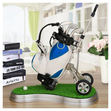 Load image into Gallery viewer, CRESTGOLF Golf Pens with Golf Bag Holder, Novelty Gifts with 3 Pieces Aluminum Pen Golf Bag Pencil Holder Golf Souvenirs Gifts