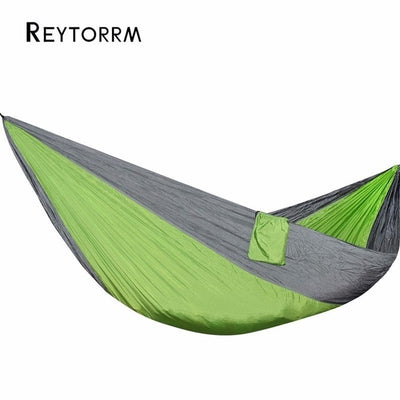 Single Double Hammock Adult Outdoor Backpacking Travel Survival Hunting Sleeping Bed Portable With 2 Straps 2 Carabiner