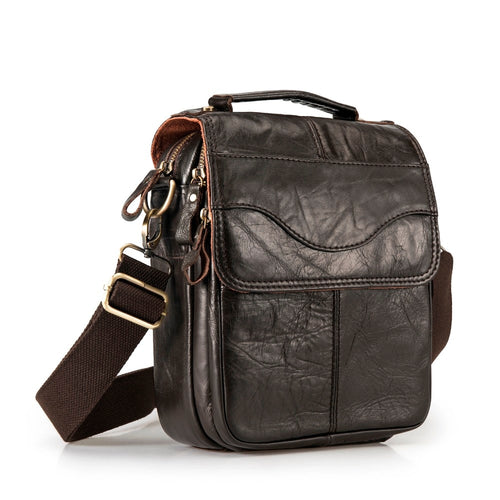 Quality Original Leather Male Casual Shoulder Messenger bag Cowhide Fashion Cross-body Bag 8