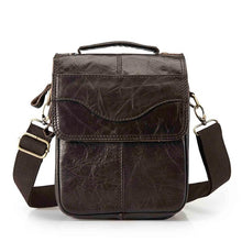 Load image into Gallery viewer, Quality Original Leather Male Casual Shoulder Messenger bag Cowhide Fashion Cross-body Bag 8&quot; Pad Tote Mochila Satchel bag 144