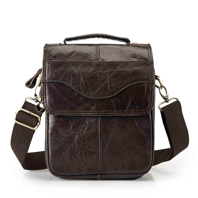 Quality Original Leather Male Casual Shoulder Messenger bag Cowhide Fashion Cross-body Bag 8