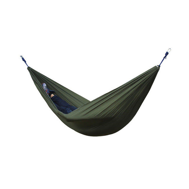 Single Double Hammock Adult Outdoor Backpacking Travel Survival Hunting Sleeping Bed Portable With 2 Straps 2 Carabiner