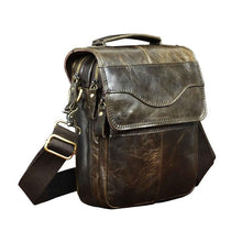 Load image into Gallery viewer, Quality Original Leather Male Casual Shoulder Messenger bag Cowhide Fashion Cross-body Bag 8&quot; Pad Tote Mochila Satchel bag 144