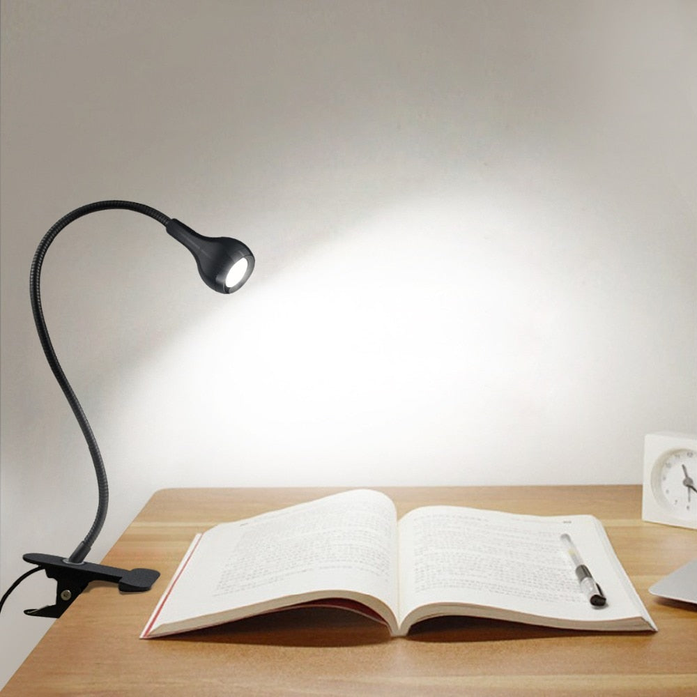 USB Power Clip Holder LED book light Desk lamp 1W Flexible Bed Reading Book lights Table lamp for the study room bedroom living