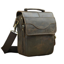 Load image into Gallery viewer, Quality Original Leather Male Casual Shoulder Messenger bag Cowhide Fashion Cross-body Bag 8&quot; Pad Tote Mochila Satchel bag 144